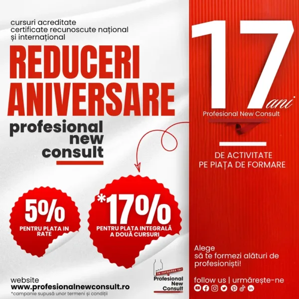 Reducere de 17% la cursurile achitate integral!